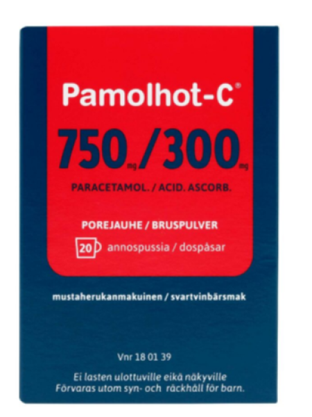 Препарат при простудных заболеваниях PAMOLHOTC 750/300 mg 20 шт
