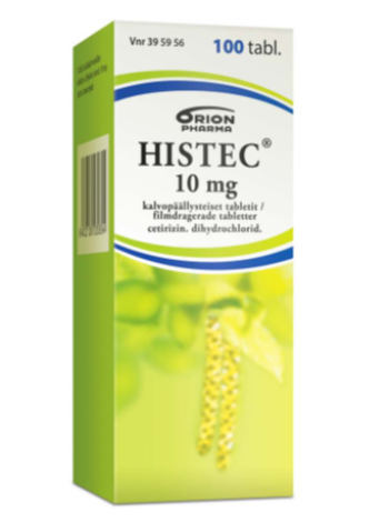 Таблетки при аллергии  HISTEC 10 мг 100шт