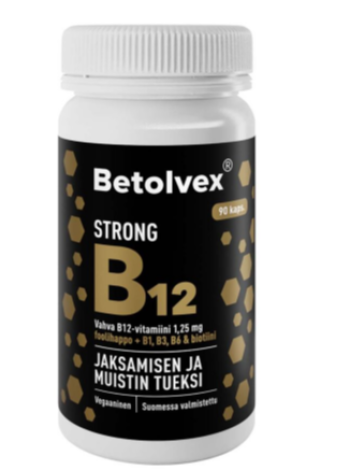 Препарат витамина B12 Betolvex Strong B12 1,25 мг 90 капсул  для людей среднего и пожилого возраста