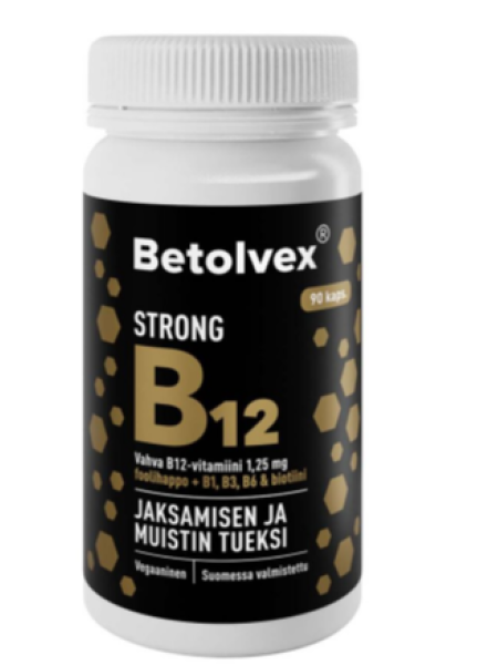 Препарат витамина B12 Betolvex Strong B12 1,25 мг 90 капсул  для людей среднего и пожилого возраста