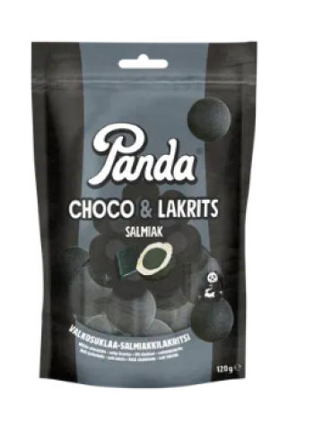 Шоколадная лакрица Panda Choco Liquorice Salmiakki 120г