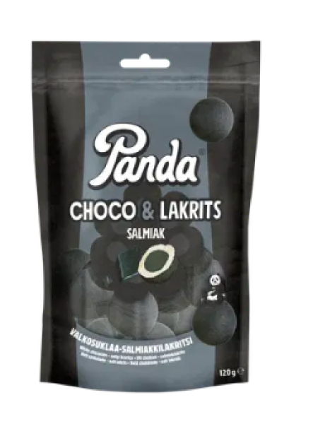 Шоколадная лакрица Panda Choco Liquorice Salmiakki 120г