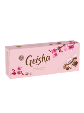 Шоколадные конфеты Fazer Geisha  hasselpähkinänougat suklaakonvehti с фундуком и нугой 250 г