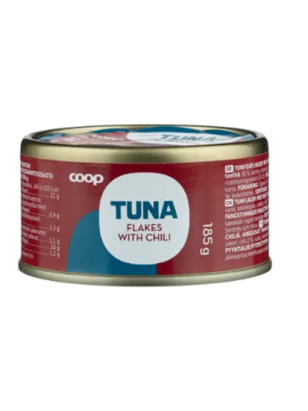 Хлопья тунца с красным перцем чили Coop tonnikala hiutaleina ja punaista chiliä MSC 185 г