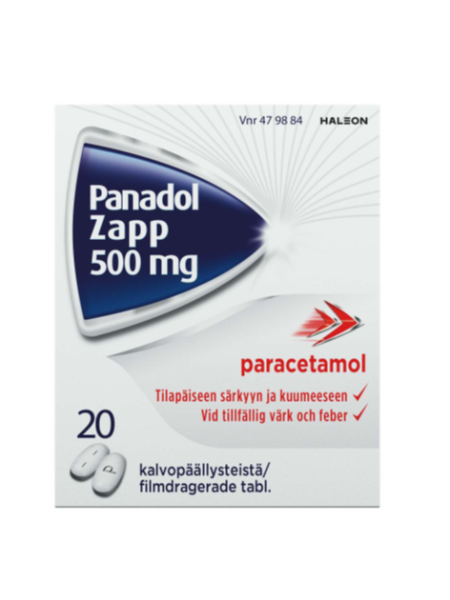 Препарат для лечение боли и лихорадки PANADOL ZAPP 500 mg 20 таб