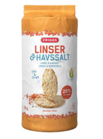 Кукурузные лепешки Friggs Gluteeniton Maissikakku Linssi & merisuola 78г