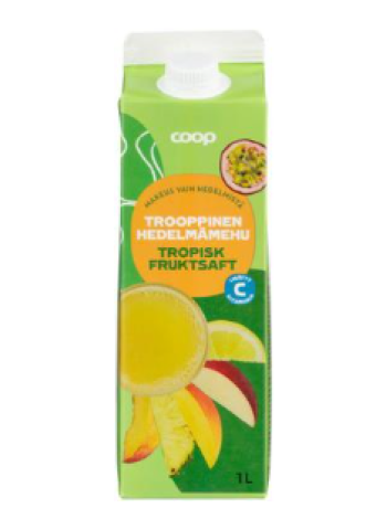 Сок из тропических фруктов с добавлением витамина С Coop trooppinen hedelmämehu 1л