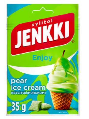 Жевательная резинка Yenkki Enjoy Pear с ксилитом и вкусом мороженого 35 г НОВИНКА