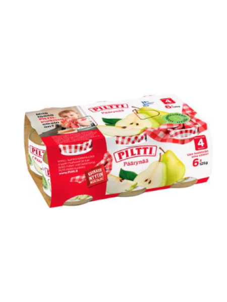 Грушевое фруктовое пюре Piltti 6x125г с 4 месяцев
