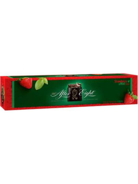 Пластинки из темного шоколада с мятной начинкой и вкусом клубники Nestlé After Eight 400г