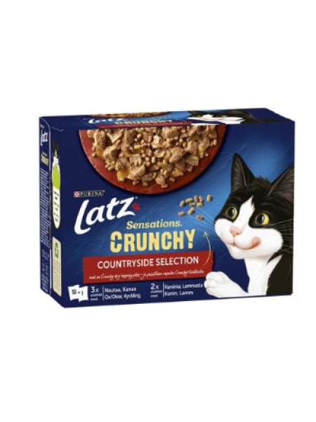 Влажный корм в желе Latz Sensations Crunchy 10х85г+40г