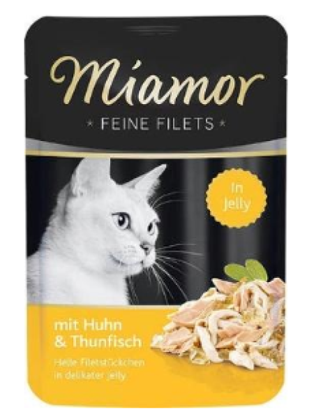 Влажный корм для кошек Miamor Fine 100г курица и тунец в желе