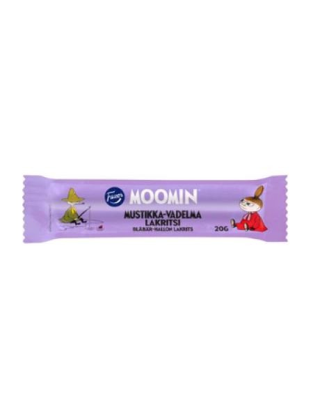 Лакричный батончик Fazer Moomin Mustikka-Vadelma 20г черника-малина
