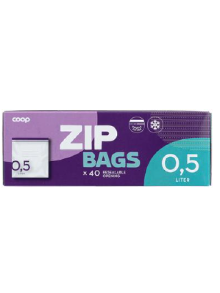 Пакеты для хранения продуктов с замком Coop Bags 0,5л х 40 шт