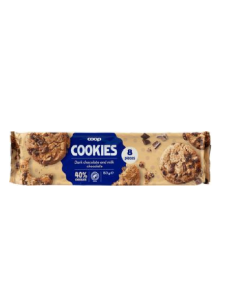 Печенье с темным и молочным шоколадом Coop 150г