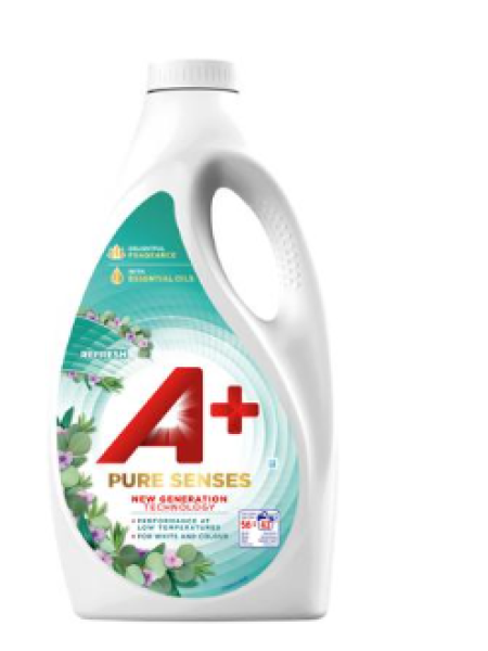 Жидкость для стирки цветного и белого белья A+ Pure Senses Refresh 2,475л