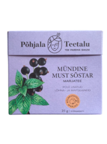 Чай с мятой и черной смородиной PÕHJALA TEETALU Mündine Must Sõstar 10x2,5г
