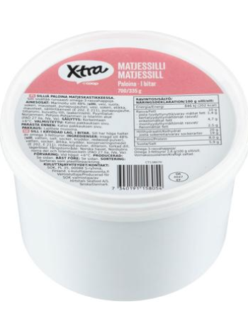 Кусочки сельди в соусе матьес Xtra matjessilli 700/335г в ведре