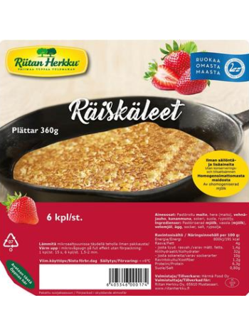 Готовые блины Riitan Herkku Räiskäleet 360г