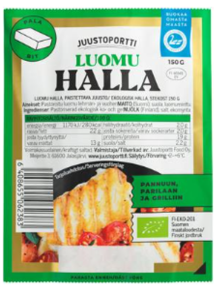 Сыр для гриля Juustoportti Luomu Halla 150г
