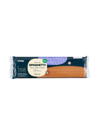 Спагетти Coop täysjyväspagetti 500 г из цельнозерновой муки