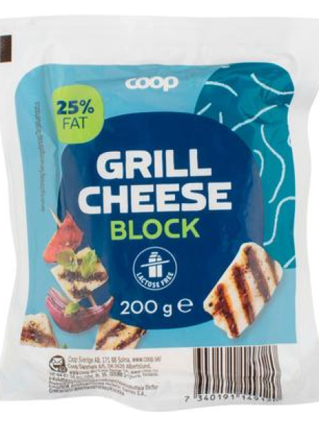Сыр для гриля Coop Grillijuusto 200г без лактозы