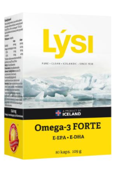 Капсулы с рыбьим жиром высокой концентрации Lysi Omega-3 Forte 80 капсул 109 г