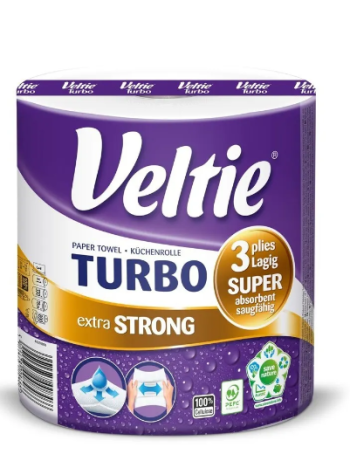 Бумага для дома Veltie Turbo 1 рулон 3 х слойная