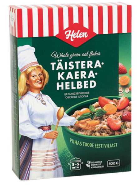 Цельнозерновая овсянка Helen täisterakaerahelbed 500г