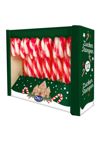 Леденцы-трости Only Candy canes 144 г (12 x 12 г) со вкусом клубники 