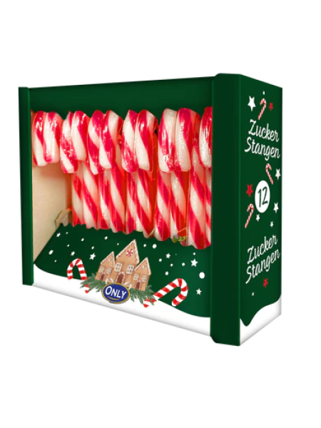 Леденцы-трости Only Candy canes 144 г (12 x 12 г) со вкусом клубники 