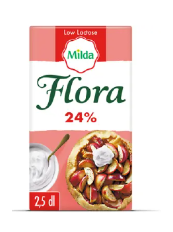 Cливки Flora by Milda Vispi 24 % 250мл с низким содержанием лактозы