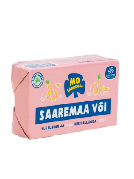 Масло сливочное Mo Saaremaa 150 г с чесноком и кристаллами соли 