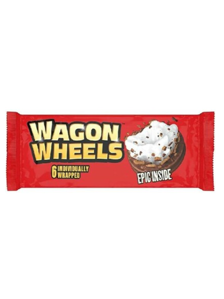Печенье бисквитное с суфле c ароматом шоколада Wagon Wheels 220г