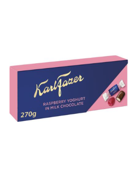 Шоколадные конфеты Karl Fazer vadelmajogurtti suklaakonvehteja 270г малина йогурт