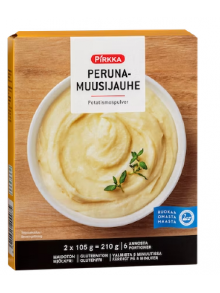 Картофельное пюре в порошке Pirkka 2x105 г без лактозы и глютена