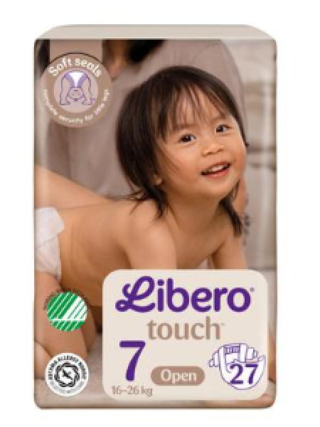 Подгузники LIBERO Touch tape размер 7 27 шт  16-26 кг