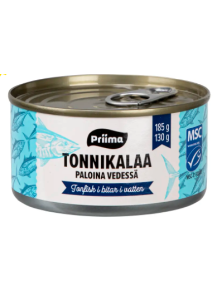 Филе тунца в воде Priima Tonnikalapala 185 / 130г