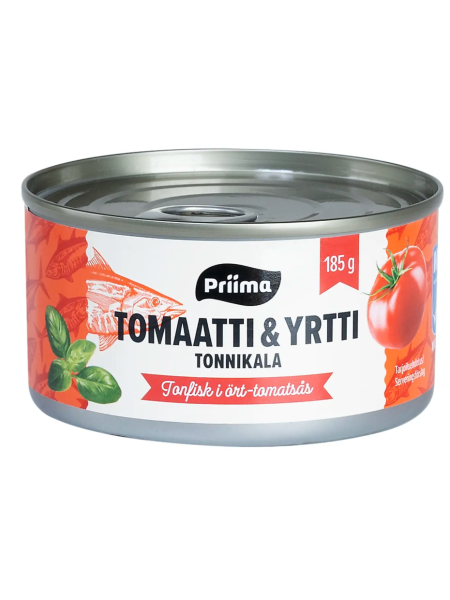 Тунец в томатном соусе с травами Priima Tonnikala - yrtti 185г