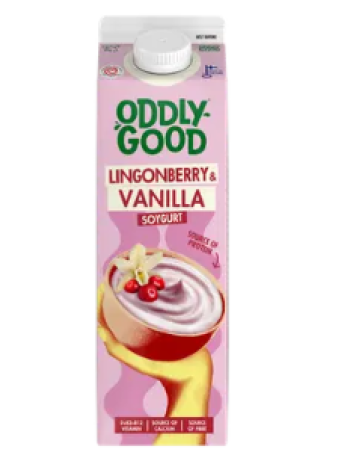 Соевый йогурт Oddlygood Soygurt puolukka-vanilja 1 кг брусника-ваниль