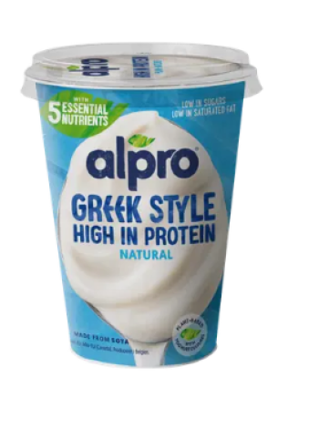 Греческий соевый йогурт Alpro Greek Style Naturell Maustamaton 400г без добавок 