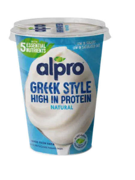 Греческий соевый йогурт Alpro Greek Style Naturell Maustamaton 400г без добавок 