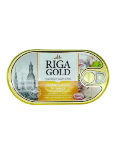Филе скумбрии в масле Riga Gold Makrillifilee 190 г/129 г