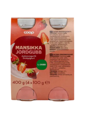 Йогурт питьевой Coop juotava jogurtti mansikka 4x100 г клубника