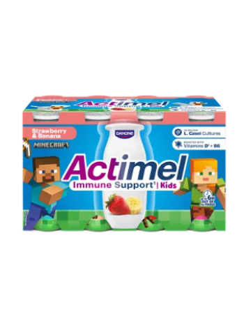 Детский питьевой йогурт Danone Actimel  8 x 100 г со вкусом клубники и банана 