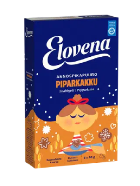 Быстрорастворимая каша Elovena piparkakku 240 г со вкусом имбирного пряника