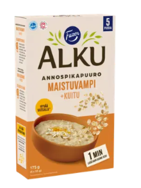 Каша быстрого приготовления Fazer Alku Maistuvampi & kuitu 5 x 35 г с отрубями