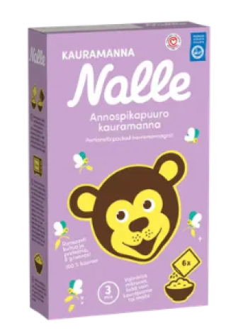 Овсяная каша Nalle auramannapuuro annospakattu 6 х 30 г 