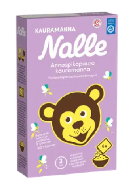 Овсяная каша Nalle auramannapuuro annospakattu 6 х 30 г 