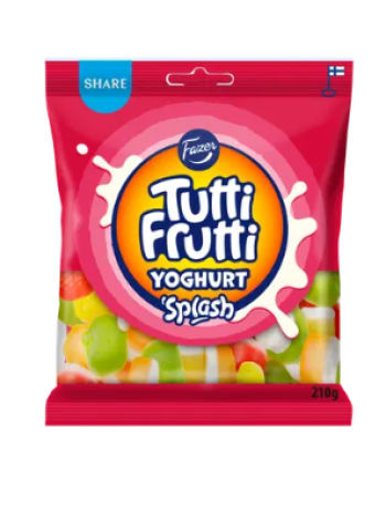 Жевательное ассорти конфет Fazer Tutti Frutti Йогурт Splash 210г